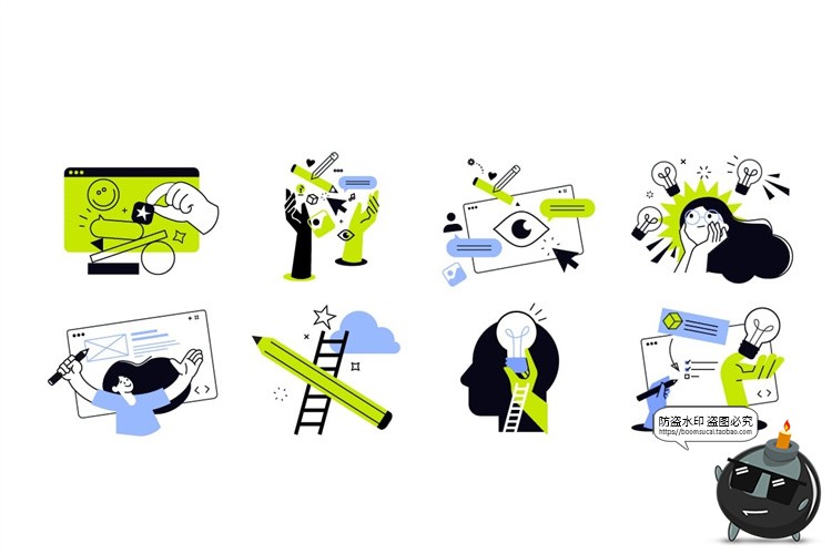 图片[5]-网页页面应用程序设计开发场景创意想法人物插画AI矢量PNG素材图-设计猿