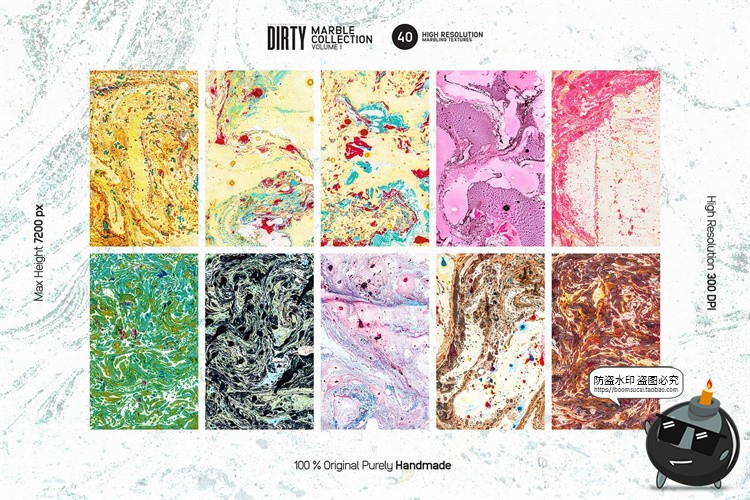 图片[4]-油彩水彩酸性颜料绘制大理石纹理封面背景图片平面JPG图片素材-设计猿