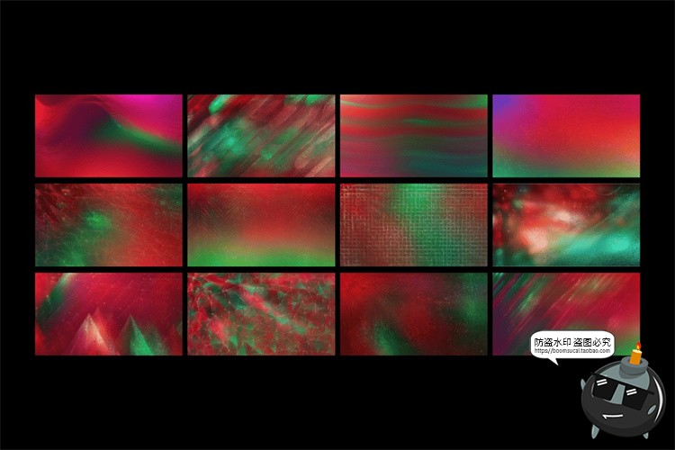 图片[2]-圣诞色系红绿相间渐变新年玻璃质感全息背景图JPG图片底纹素材图-设计猿