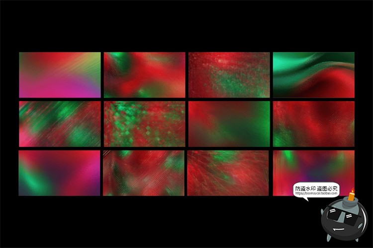 图片[3]-圣诞色系红绿相间渐变新年玻璃质感全息背景图JPG图片底纹素材图-设计猿