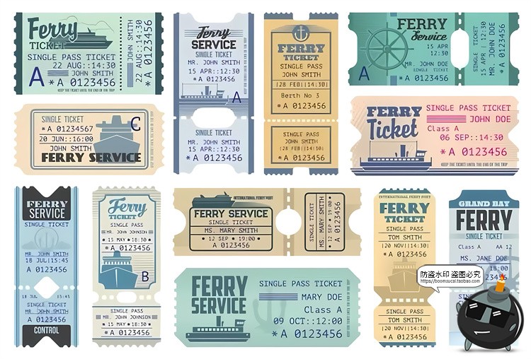 图片[1]-复古欧式小票票据门票手帐拼贴贴纸装饰PNG免抠图片剪贴画素材图-设计猿