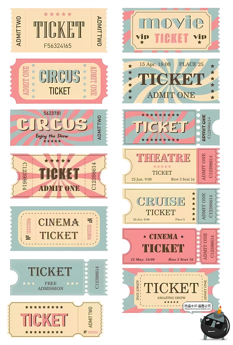 图片[3]-复古美式便签标签小票票据手帐拼贴元素装饰PNG免抠图饭圈素材图-设计猿