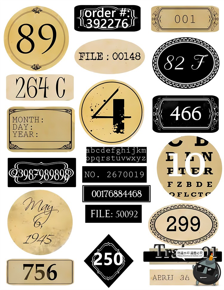 图片[4]-欧美复古标签便签纸片电子手帐拼贴装饰元素PNG免抠图片饭圈素材-设计猿