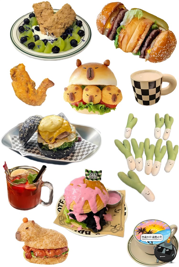 图片[5]-西式蛋糕甜品小吃面包披萨汉堡三明治装饰PNG免抠图片饭圈素材-设计猿