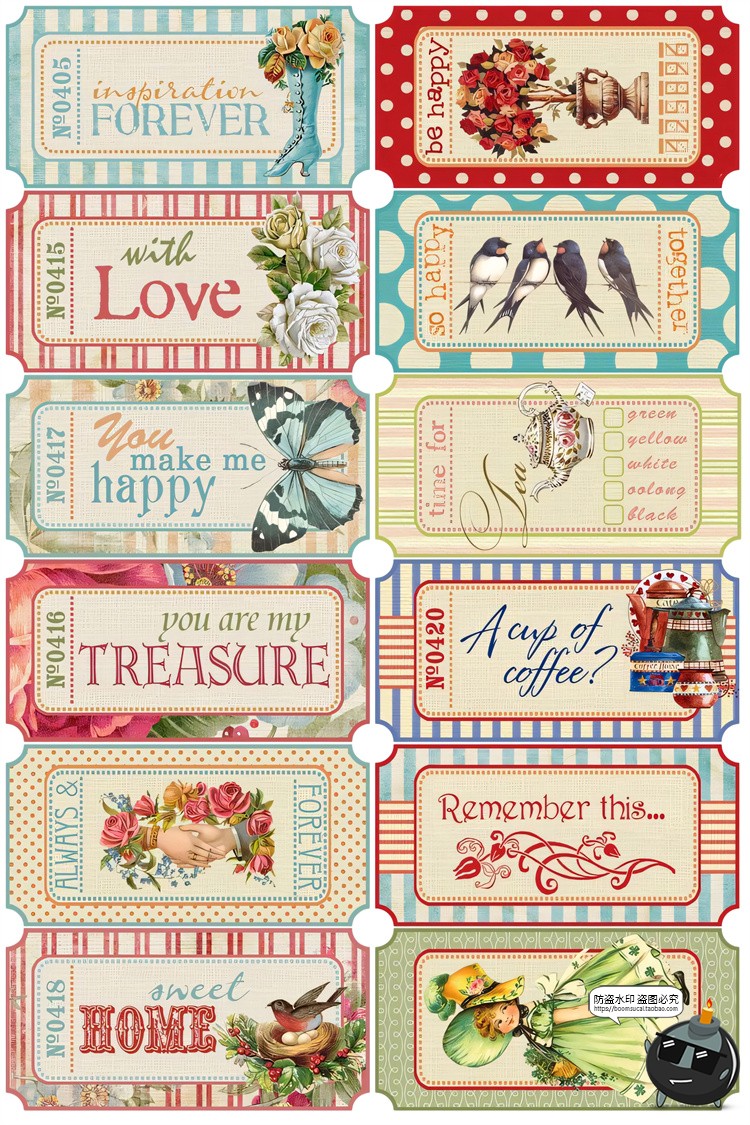 图片[1]-欧美复古怀旧方形票据拼贴纸张电子手帐PNG免抠图片饭圈美工素材-设计猿