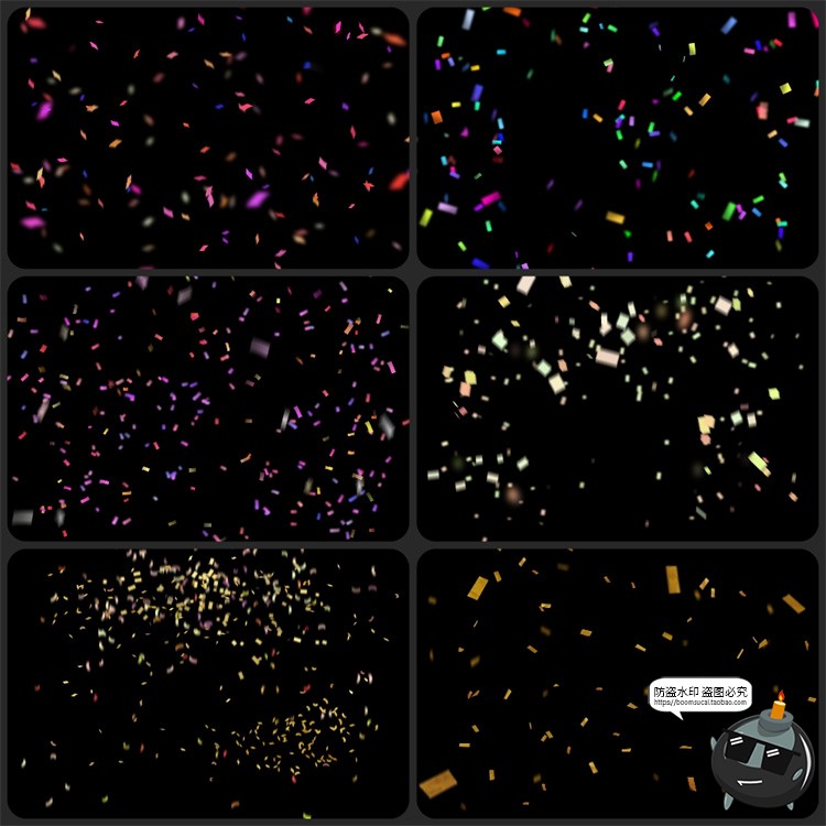 图片[1]-金箔彩色碎纸片纸屑飘落礼花图案婚礼后期修图合成PNG免抠PS素材-设计猿