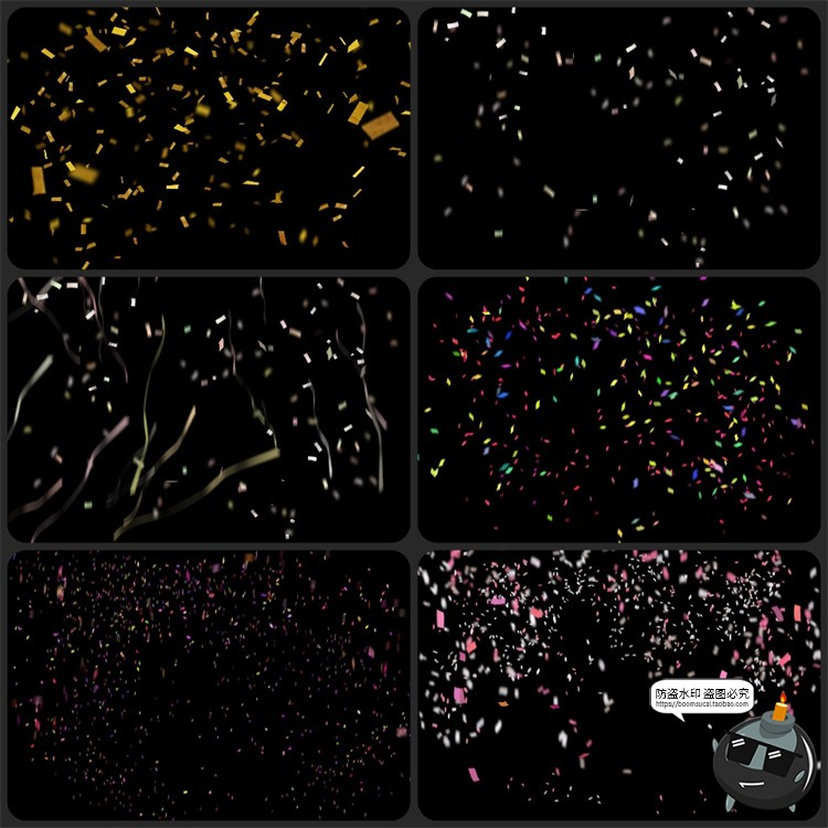 图片[3]-金箔彩色碎纸片纸屑飘落礼花图案婚礼后期修图合成PNG免抠PS素材-设计猿