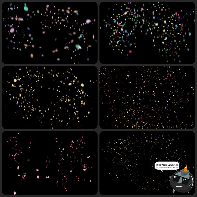 图片[4]-金箔彩色碎纸片纸屑飘落礼花图案婚礼后期修图合成PNG免抠PS素材-设计猿