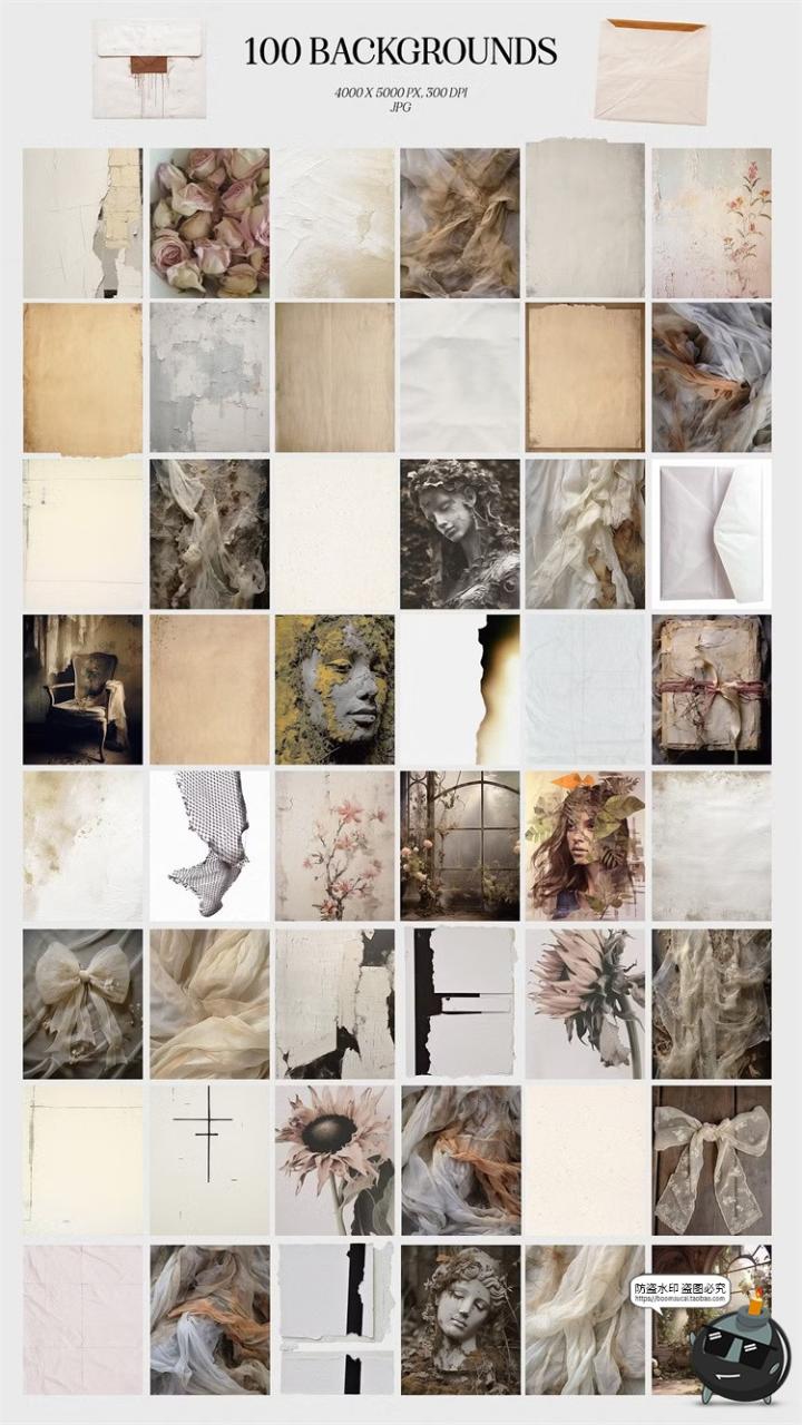 图片[4]-优雅复古时尚植物花卉生活美学抽象艺术混合拼贴PNG免抠图片素材-设计猿