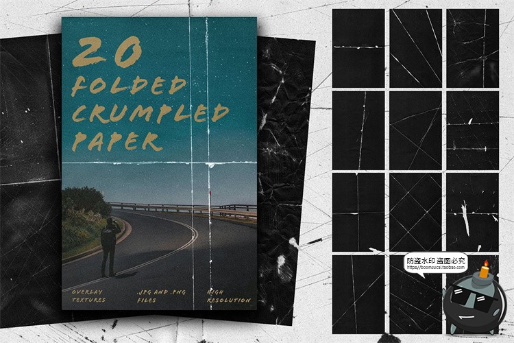图片[1]-复古做旧纸张划痕折痕污迹纹理背景叠加覆盖JPG图片PNG免抠素材-设计猿