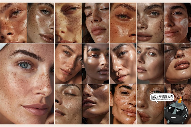 图片[5]-美妆护肤化妆品女性面部雀斑毛孔肌肤特写高清背景JPG图片素材-设计猿