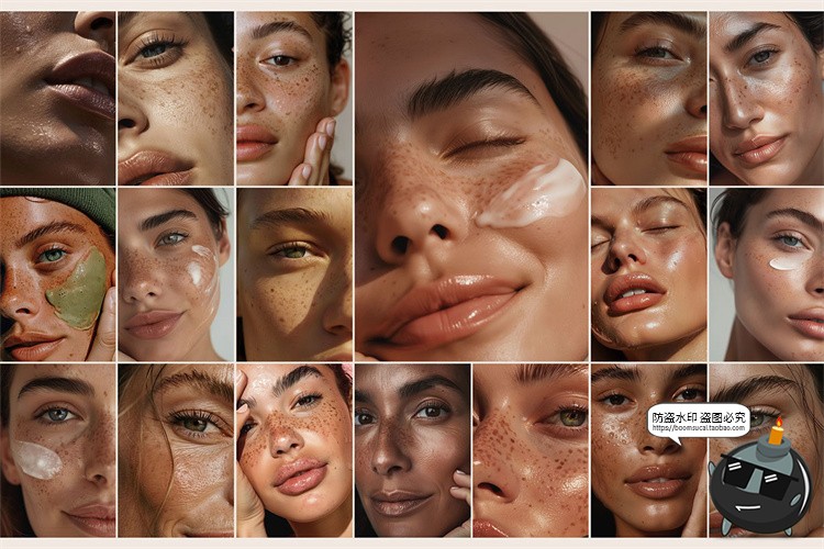 图片[6]-美妆护肤化妆品女性面部雀斑毛孔肌肤特写高清背景JPG图片素材-设计猿