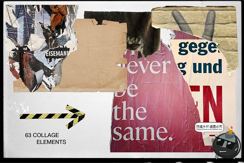 图片[4]-复古情绪相框纸张纹理贴纸拼接拼贴艺术剪贴画PNG免抠图片素材-设计猿