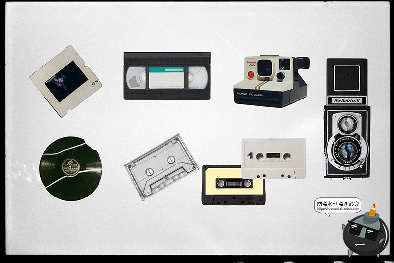 图片[5]-复古情绪相框纸张纹理贴纸拼接拼贴艺术剪贴画PNG免抠图片素材-设计猿