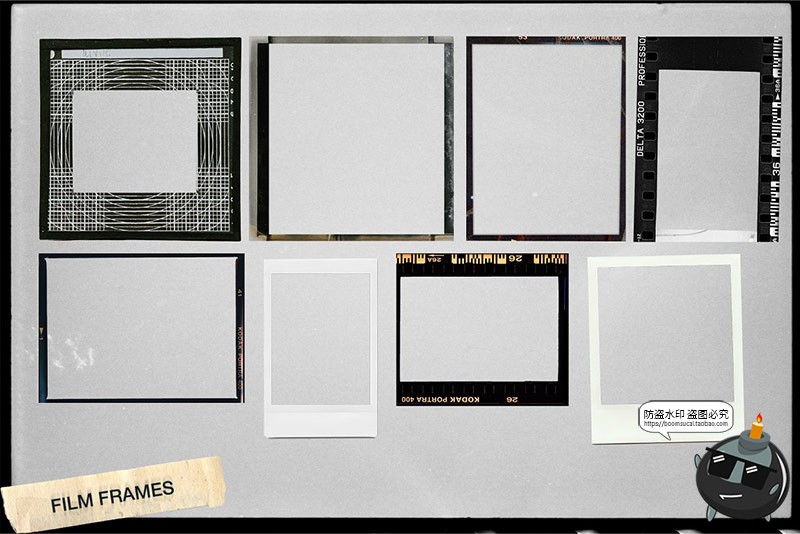 图片[6]-复古情绪相框纸张纹理贴纸拼接拼贴艺术剪贴画PNG免抠图片素材-设计猿
