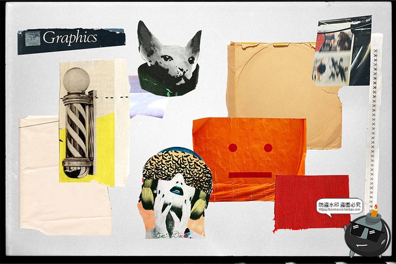 图片[7]-复古情绪相框纸张纹理贴纸拼接拼贴艺术剪贴画PNG免抠图片素材-设计猿