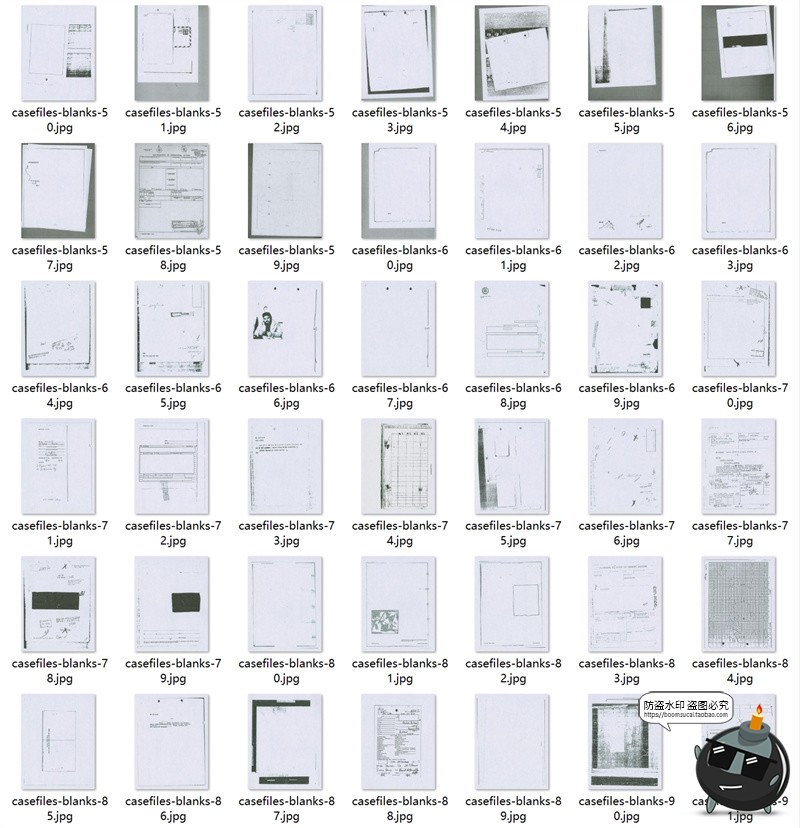 图片[3]-复古做旧破损案例档案资料扫描文件拼贴剪贴画纸张纹理图JPG素材-设计猿