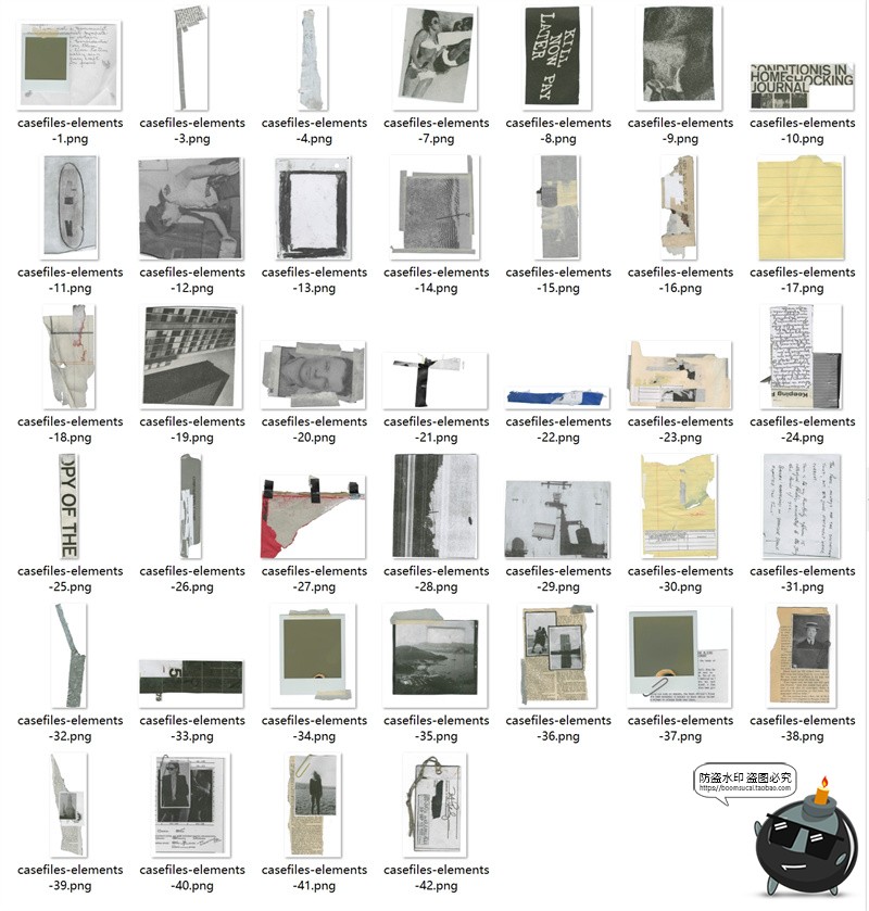 图片[6]-复古做旧破损案例档案资料扫描文件拼贴剪贴画纸张纹理图JPG素材-设计猿