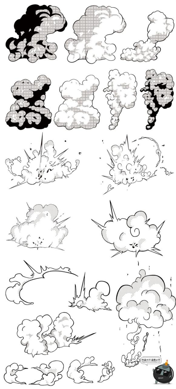 图片[8]-手绘漫画音效声效爆炸网点爆炸装饰AI矢量PNG免扣边框元素素材-设计猿