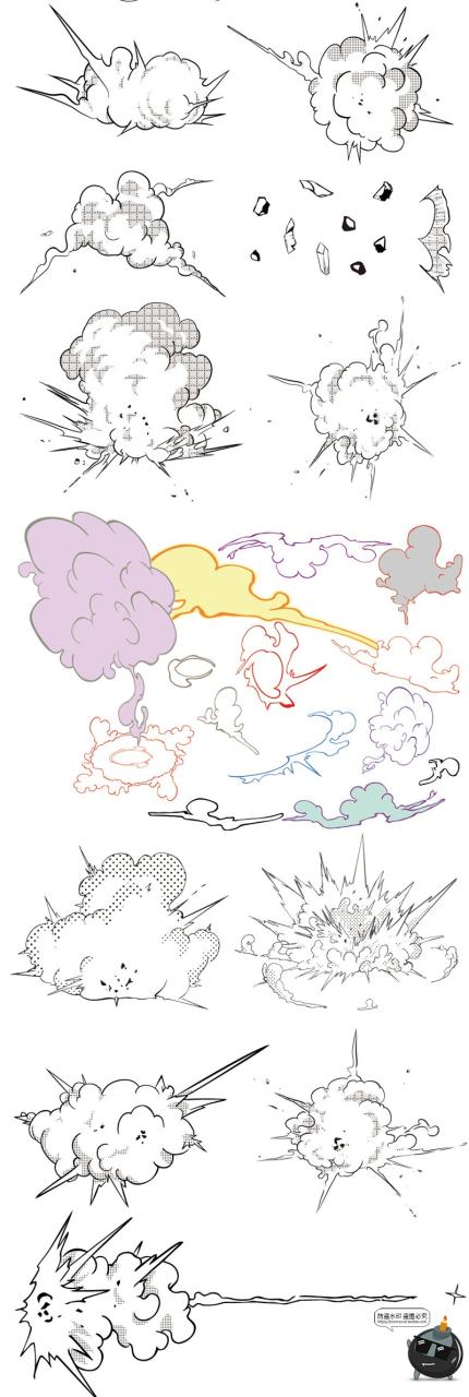 图片[10]-手绘漫画音效声效爆炸网点爆炸装饰AI矢量PNG免扣边框元素素材-设计猿