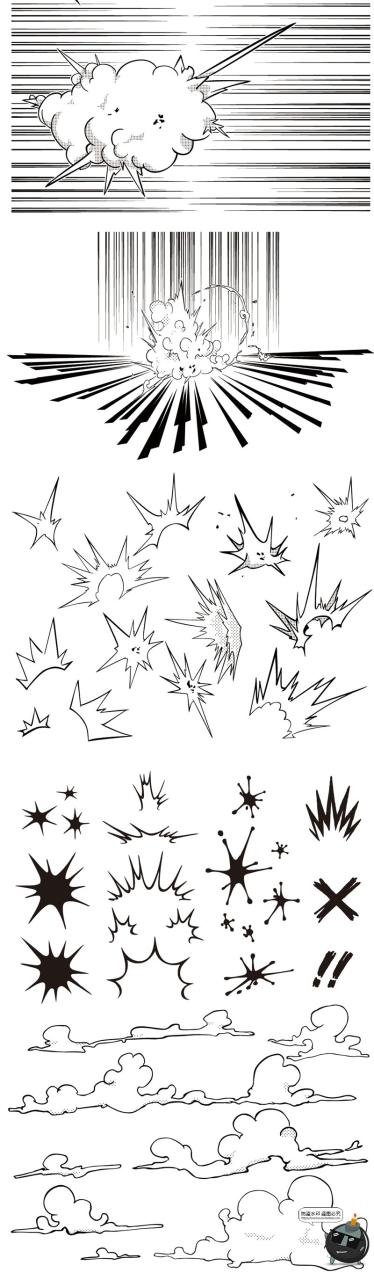 图片[11]-手绘漫画音效声效爆炸网点爆炸装饰AI矢量PNG免扣边框元素素材-设计猿