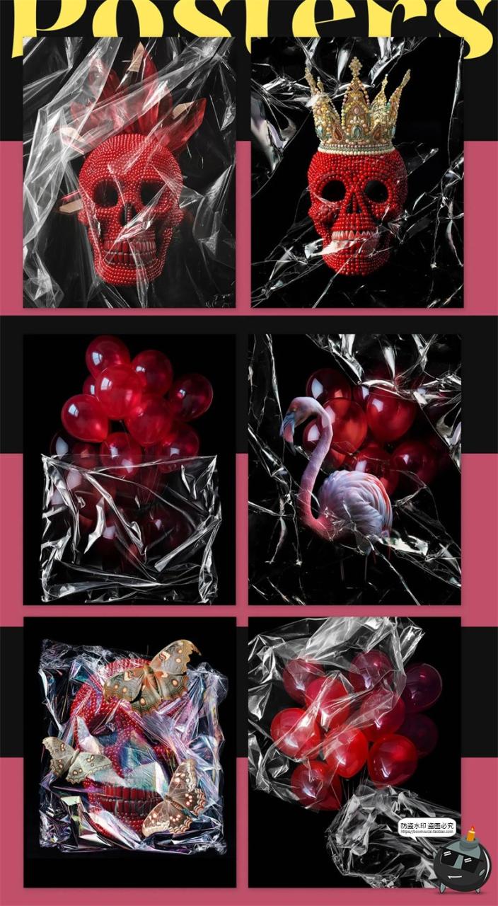 图片[6]-透明保鲜膜塑料袋薄膜包装纹理PNG免抠叠层后期合成cos特效素材-设计猿