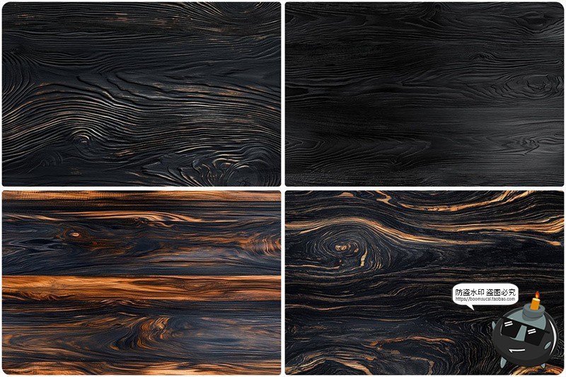 图片[3]-黑色熏黑木板木纹木质感背景墨色JPG图片底纹装饰表面纹理素材图-设计猿