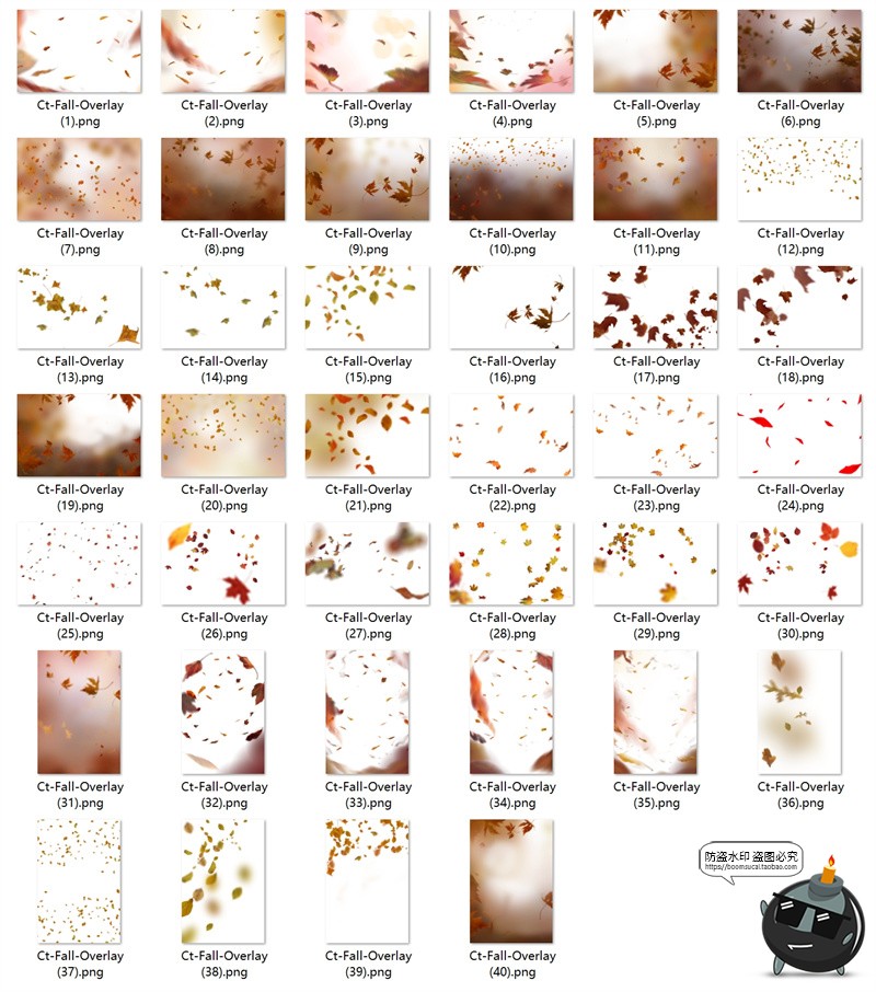 图片[1]-秋季枫叶秋天落叶后期合成场景海报照片溶图背景风景PNG素材图-设计猿