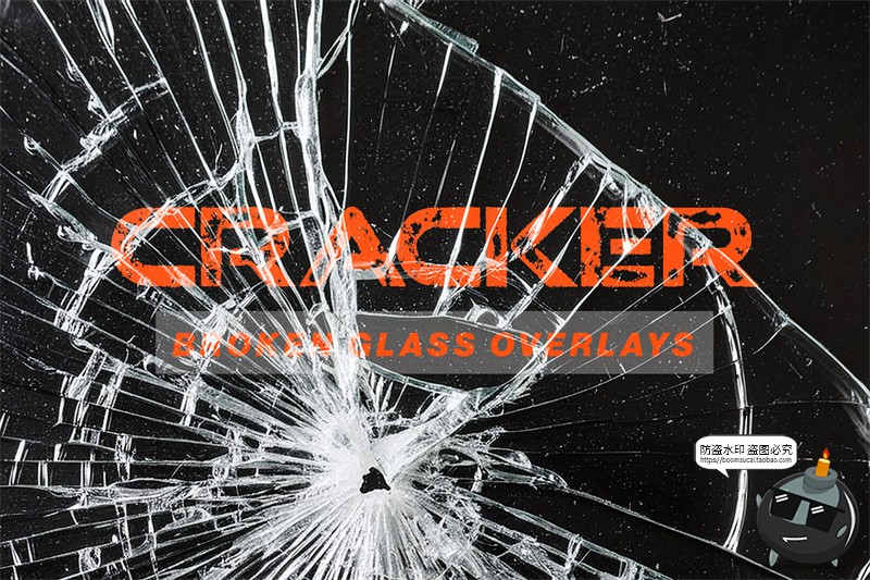 图片[1]-玻璃破碎破洞裂纹碎裂纹理叠加背景后期合成黑底叠层JPG图片素材-设计猿