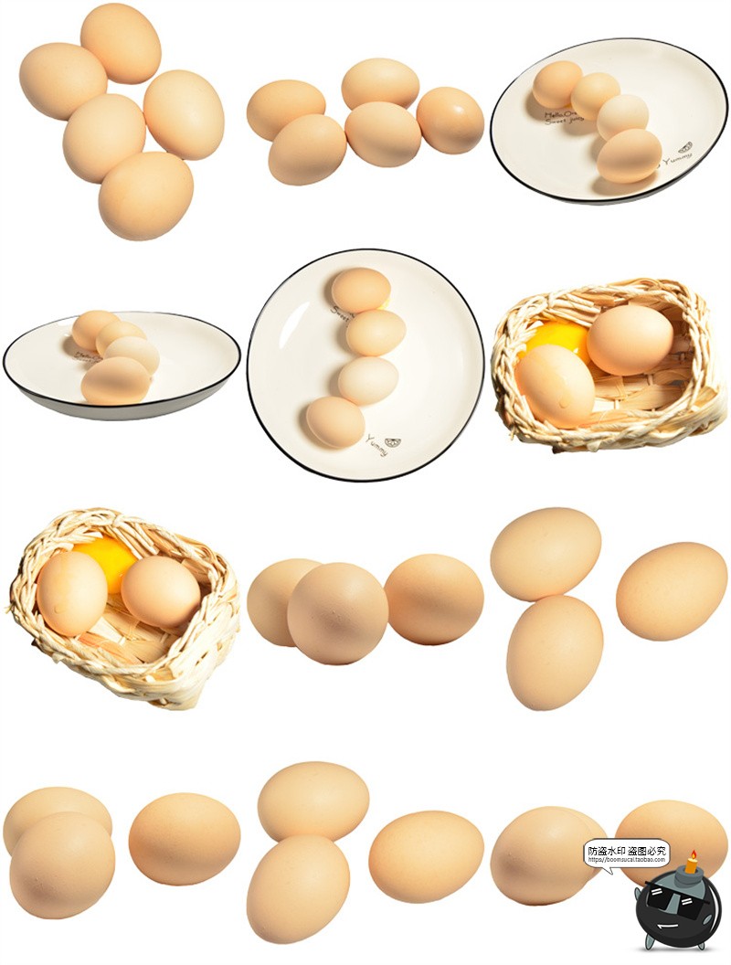 图片[2]-新鲜生鸡蛋裂鸡蛋土鸡蛋电商生鲜海报广告配图元素PNG免抠图素材-设计猿
