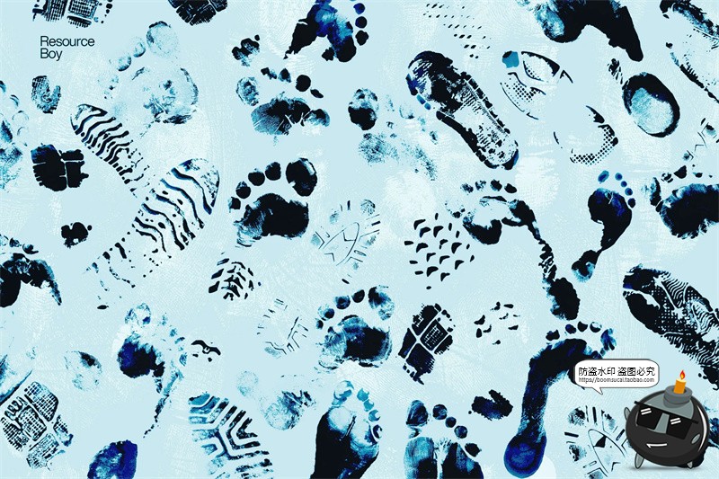 图片[2]-60款足迹脚印光脚鞋印侦探游戏场景线索图案元素后期PNG免扣素材-设计猿