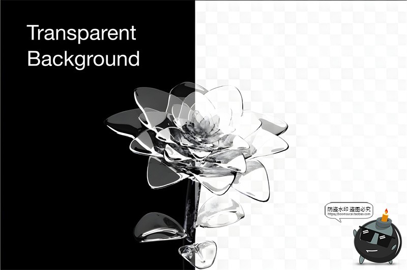 图片[4]-3D立体透明亚克力玻璃水晶花卉植物鲜花PNG免抠glb图片blend素材-设计猿