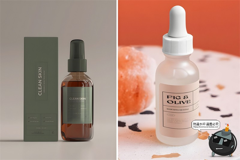 图片[5]-复古时尚化妆护肤品香水包装标签贴纸排版设计版式AI矢量模板素材-设计猿