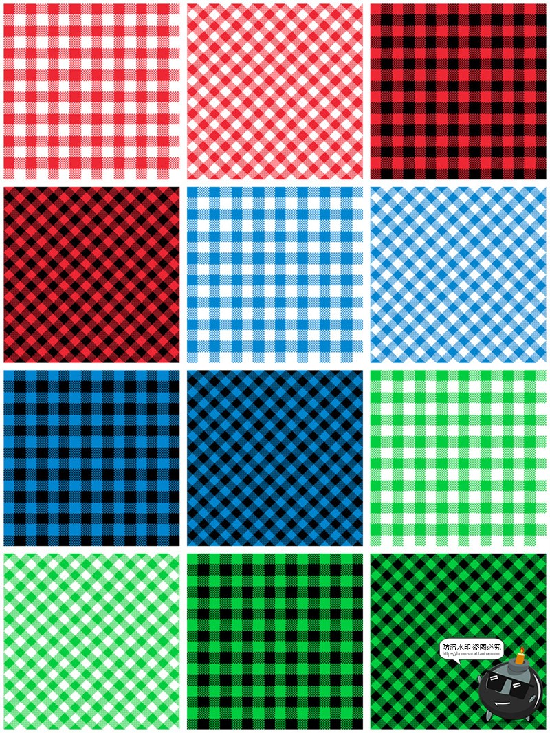 经典百搭格子纹交叉方格纹理服装纹无缝底纹平铺图案JPG图片素材-设计猿