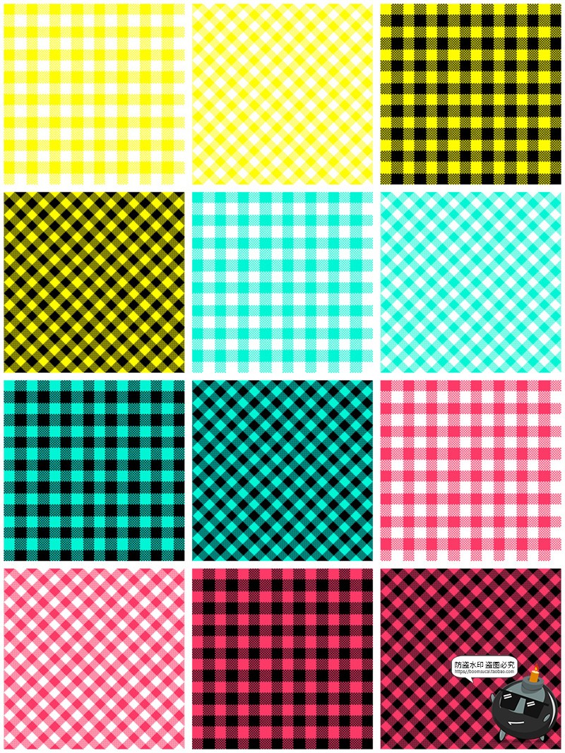图片[2]-经典百搭格子纹交叉方格纹理服装纹无缝底纹平铺图案JPG图片素材-设计猿