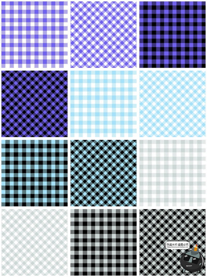 图片[3]-经典百搭格子纹交叉方格纹理服装纹无缝底纹平铺图案JPG图片素材-设计猿
