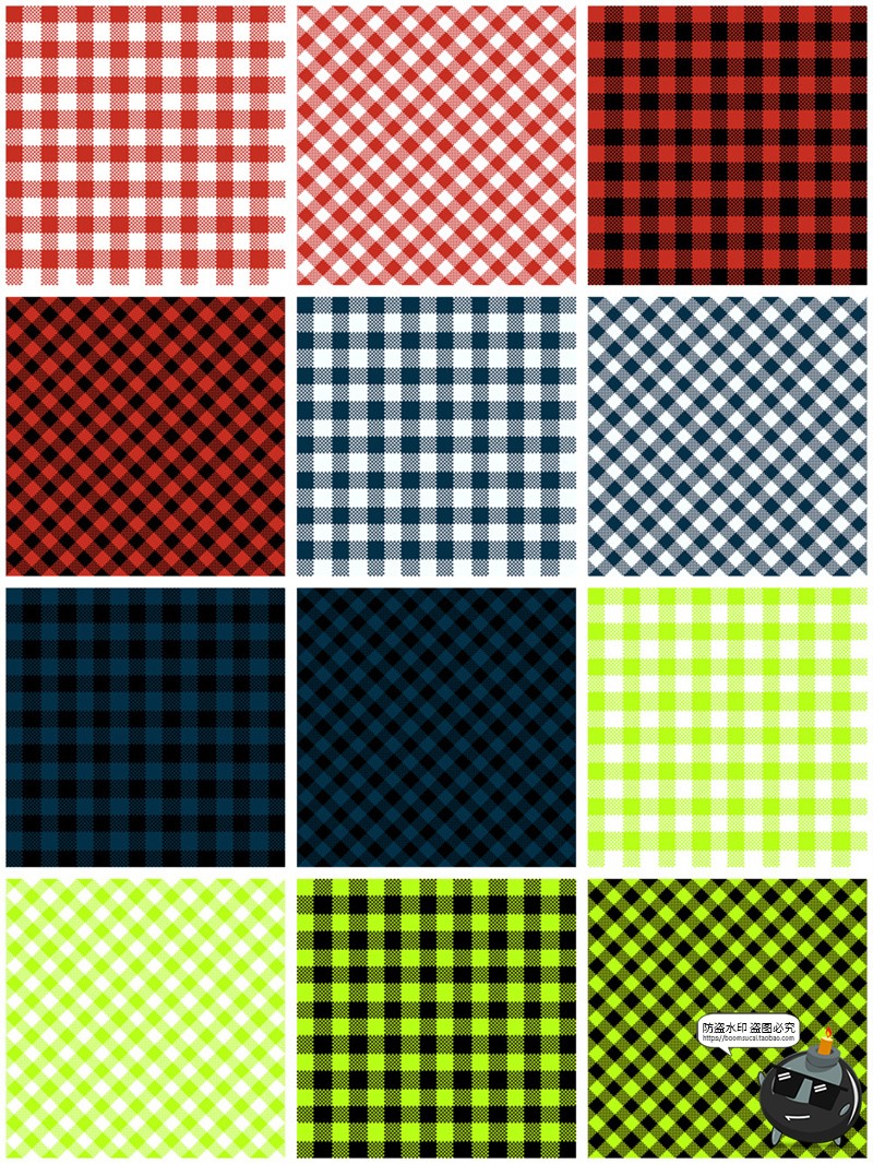 图片[4]-经典百搭格子纹交叉方格纹理服装纹无缝底纹平铺图案JPG图片素材-设计猿