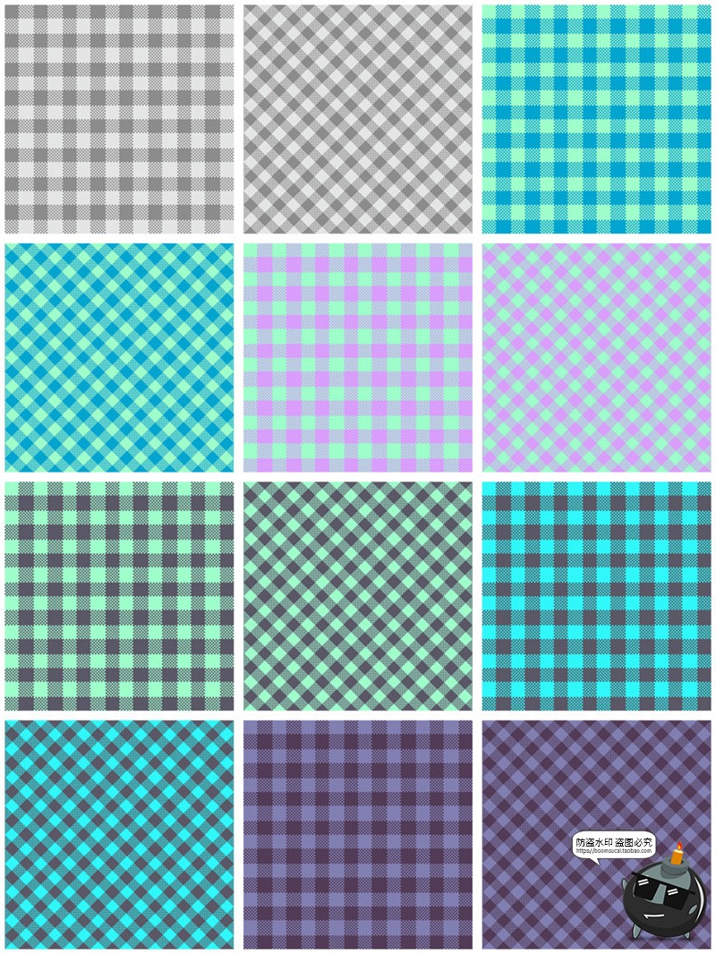 图片[7]-经典百搭格子纹交叉方格纹理服装纹无缝底纹平铺图案JPG图片素材-设计猿