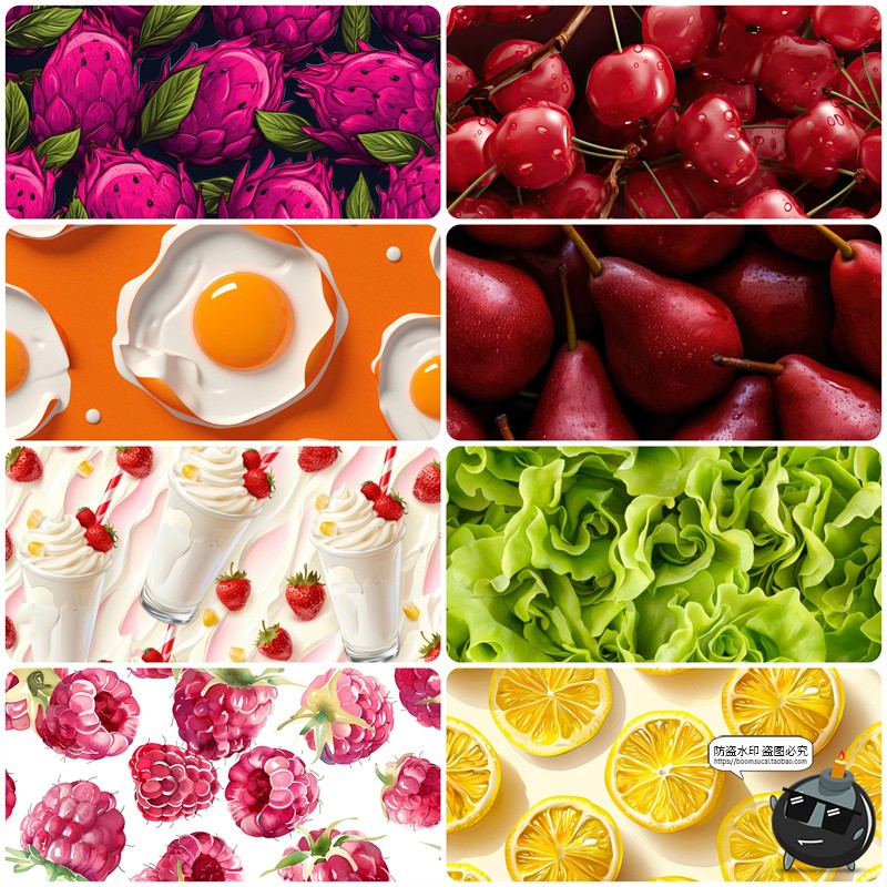 图片[2]-水果蔬菜食物食材甜品美食广告海报背景平铺重复图案JPG图片素材-设计猿