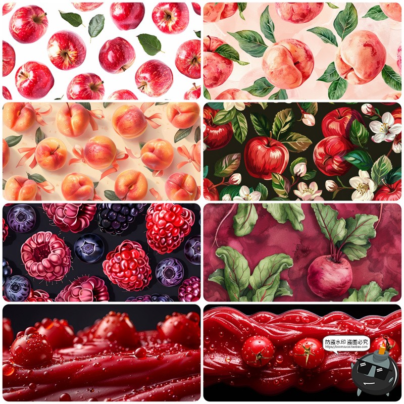 图片[4]-水果蔬菜食物食材甜品美食广告海报背景平铺重复图案JPG图片素材-设计猿