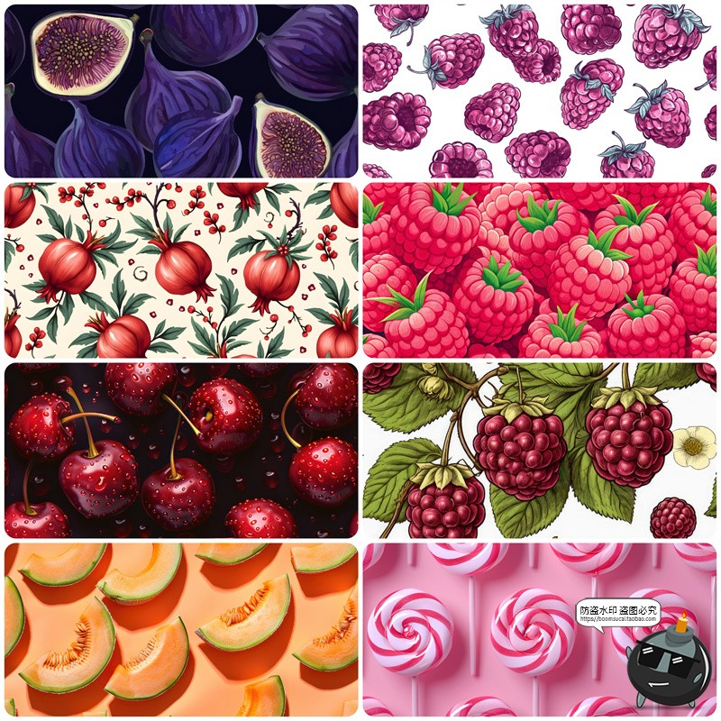 图片[5]-水果蔬菜食物食材甜品美食广告海报背景平铺重复图案JPG图片素材-设计猿