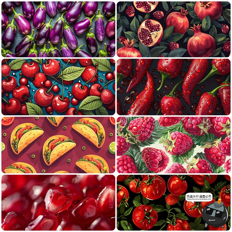 图片[6]-水果蔬菜食物食材甜品美食广告海报背景平铺重复图案JPG图片素材-设计猿
