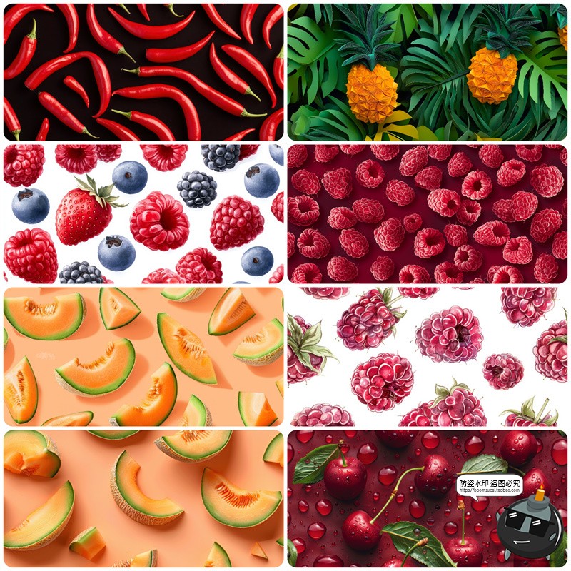 图片[7]-水果蔬菜食物食材甜品美食广告海报背景平铺重复图案JPG图片素材-设计猿