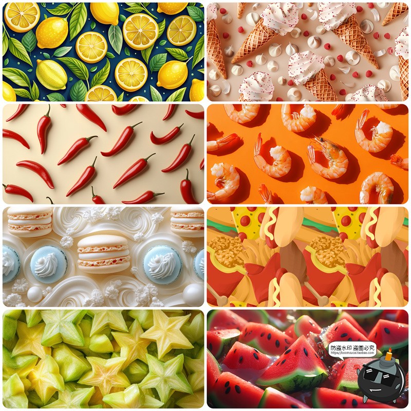 图片[9]-水果蔬菜食物食材甜品美食广告海报背景平铺重复图案JPG图片素材-设计猿