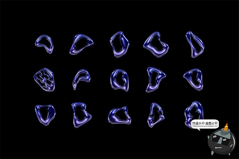 图片[4]-未来科幻时尚镀铬液体金属水珠光泽透明水滴PNG免抠高清图片素材-设计猿