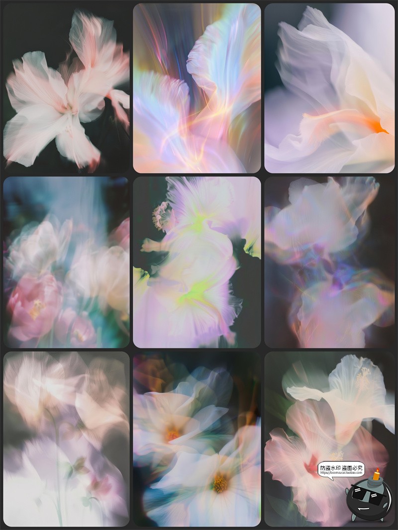 图片[2]-复古抽象艺术怀旧浪漫盛开花朵花卉花瓣鲜花模糊光晕JPG背景素材-设计猿