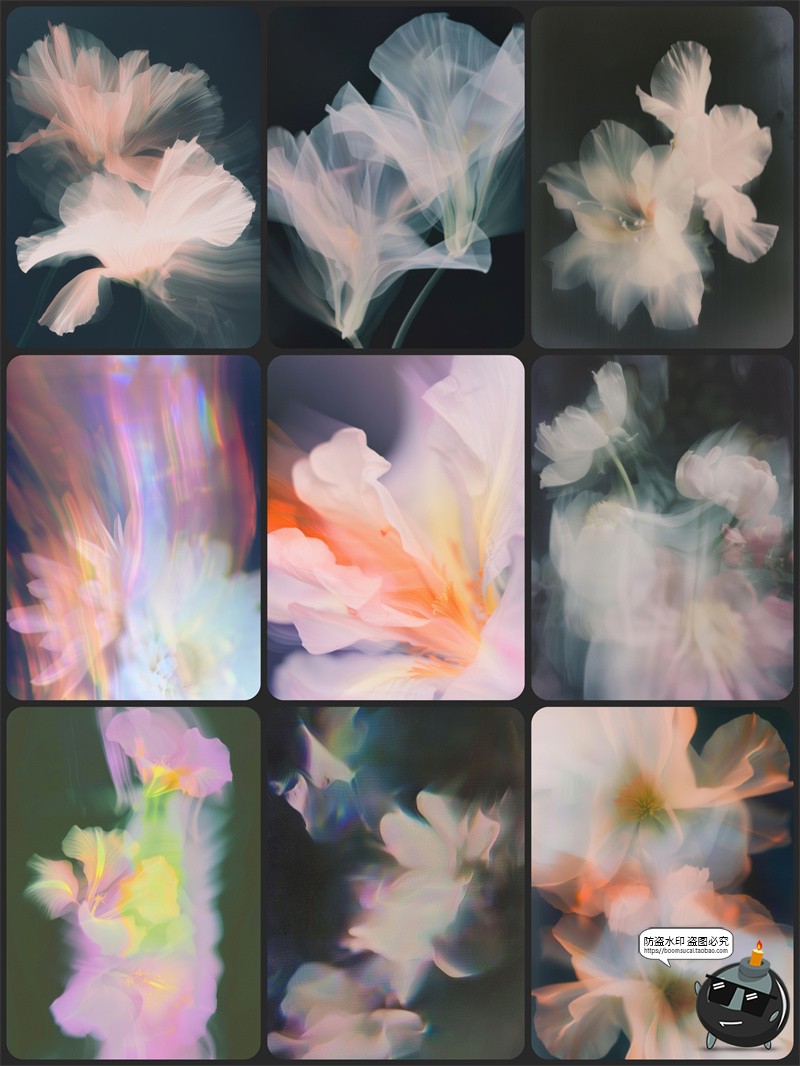 图片[3]-复古抽象艺术怀旧浪漫盛开花朵花卉花瓣鲜花模糊光晕JPG背景素材-设计猿