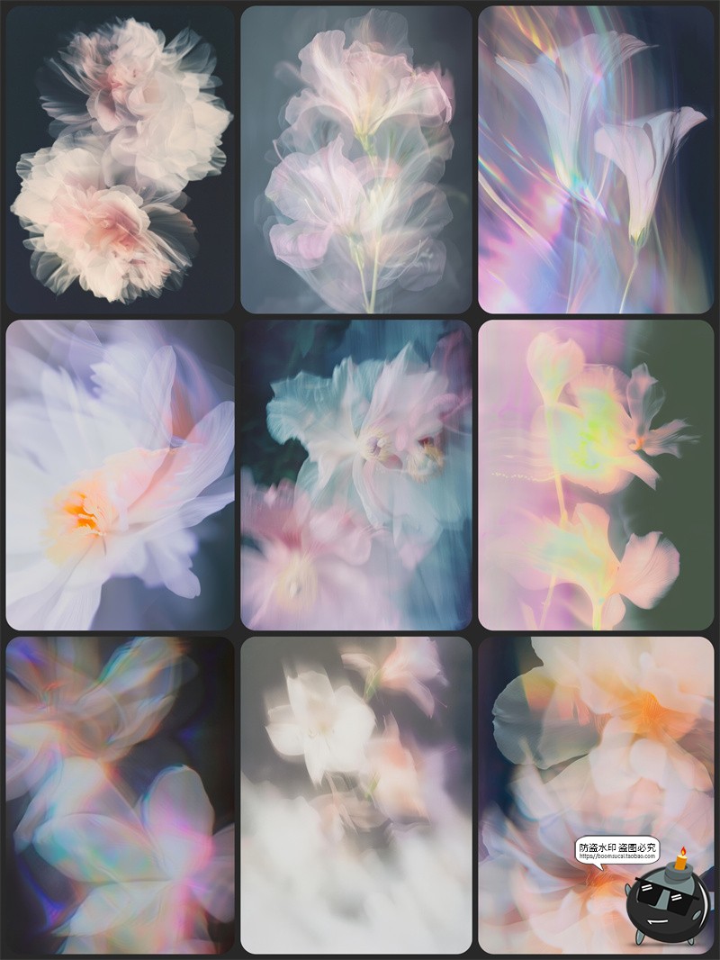 图片[4]-复古抽象艺术怀旧浪漫盛开花朵花卉花瓣鲜花模糊光晕JPG背景素材-设计猿