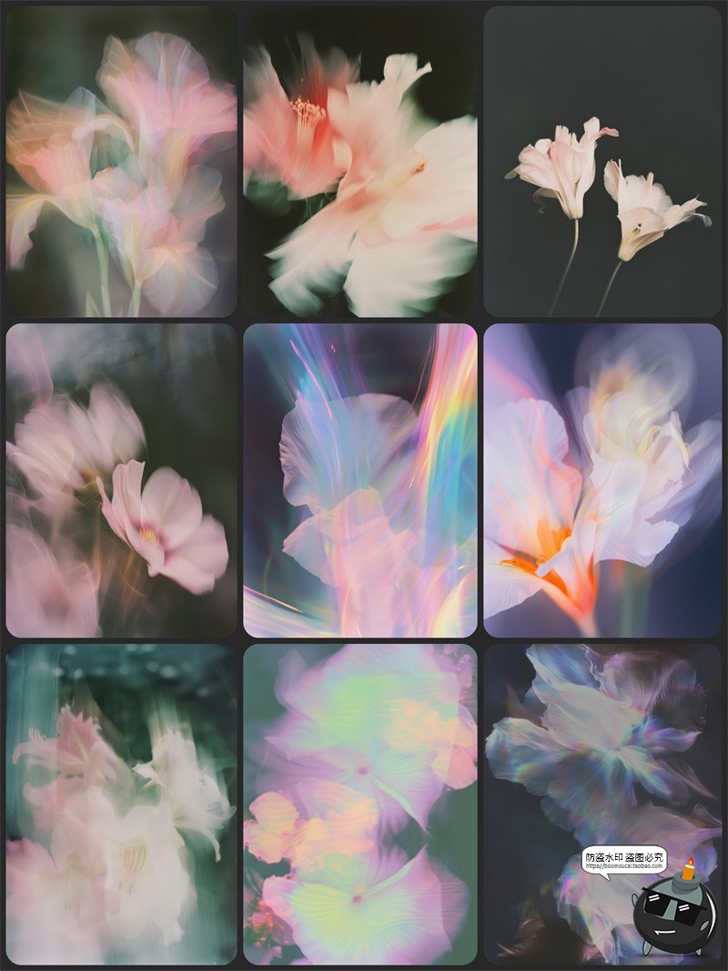 图片[5]-复古抽象艺术怀旧浪漫盛开花朵花卉花瓣鲜花模糊光晕JPG背景素材-设计猿