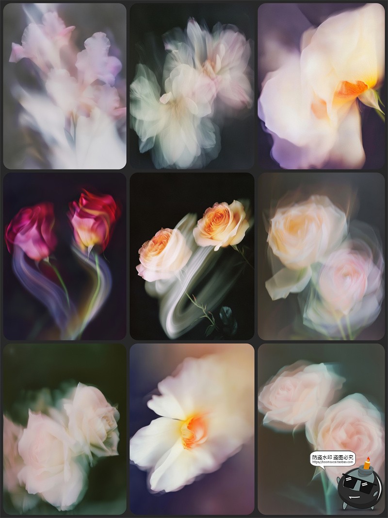 图片[6]-复古抽象艺术怀旧浪漫盛开花朵花卉花瓣鲜花模糊光晕JPG背景素材-设计猿